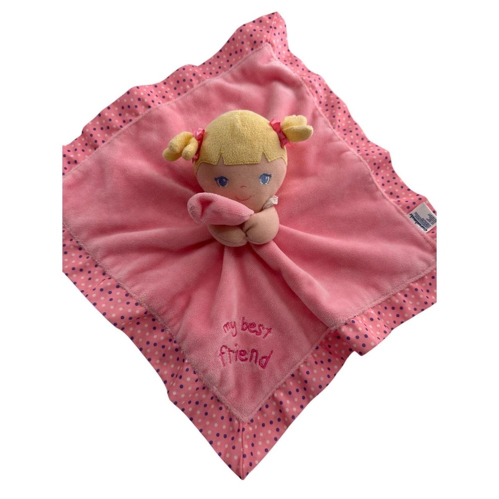 Garanimals Pink Plush Baby Doll Lovey Security Blanket 13" Satin Best Friend‎